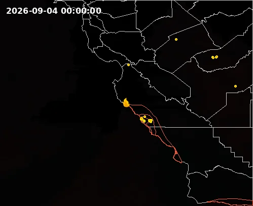 Fire-temperature satellite view for Timber Fire
