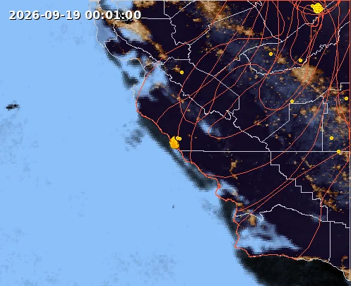 True-color satellite view for Plaskett Fire